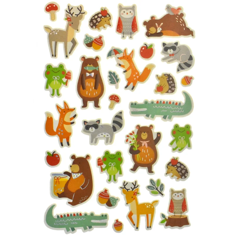 forest friends 3d foam stickers 1 inch 30 pack