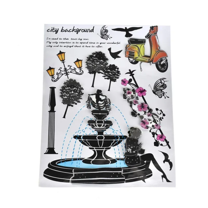 fountain 3d pop up wall art 14 piece set