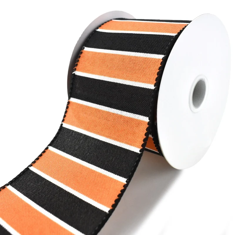 frida orange black wired ribbon 2 5 x 10yd