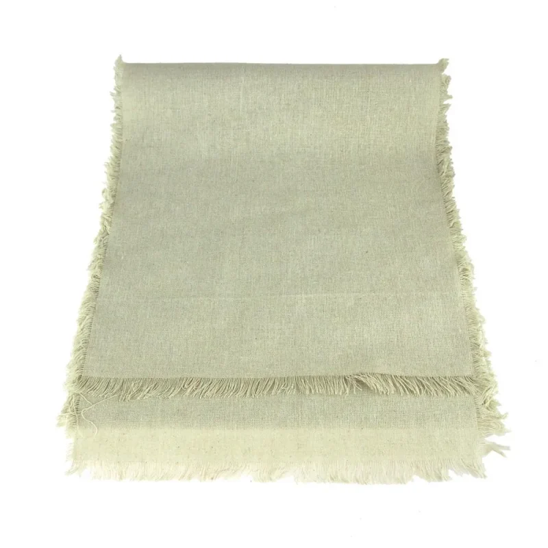 fringed linen table runner 12 5 x 10 natural