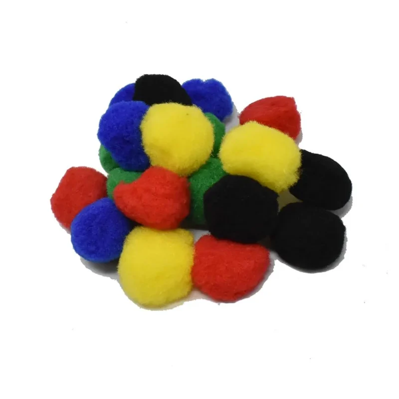 fuzzy craft pom poms 1 5 inch 20 pack primary colors