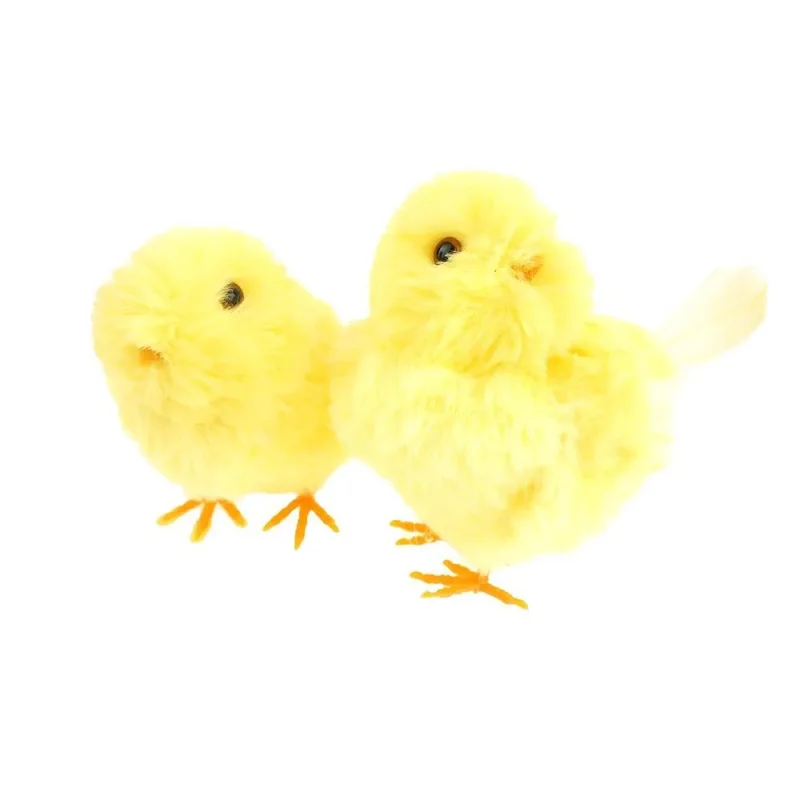 fuzzy plush easter chicks yellow 3 inch set of 2