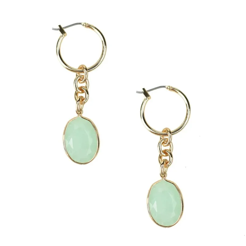 gemstone dangling hoop earrings 2