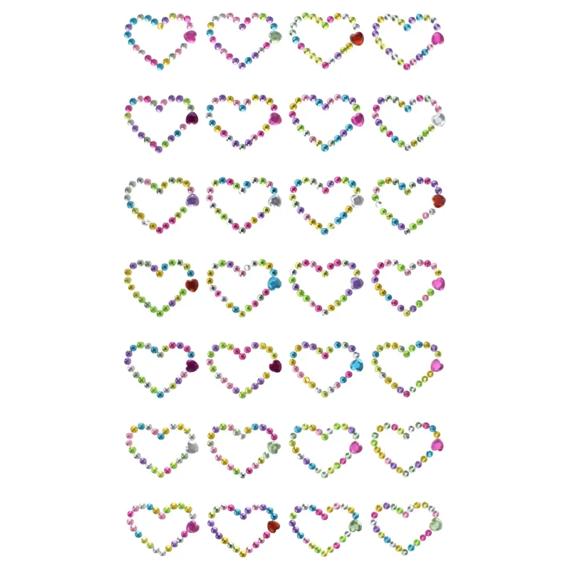 gemstone heart stickers 3 4 inch 28 pack