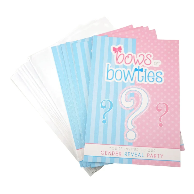 gender reveal invitations 6 x 8 count