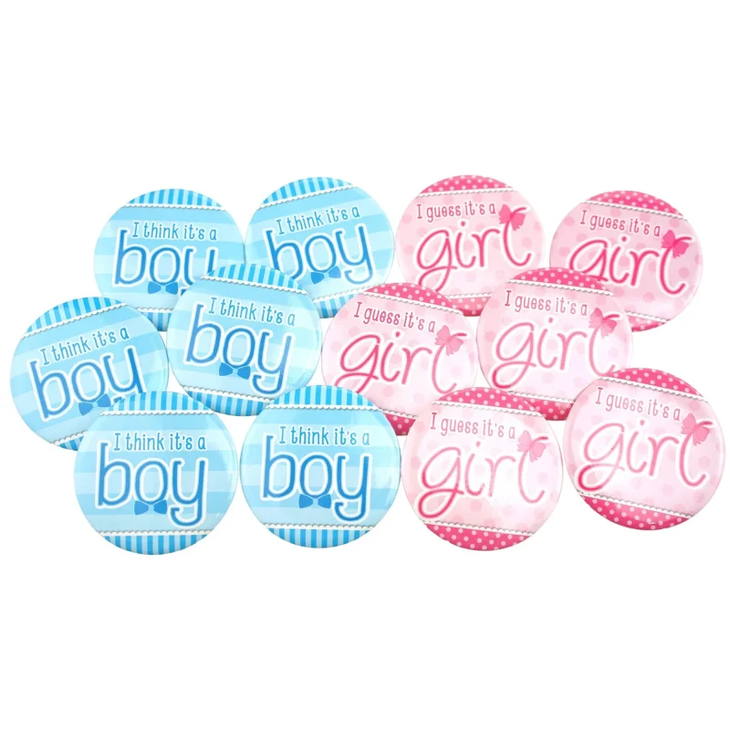 gender reveal party buttons 12 pack 1 75 inch