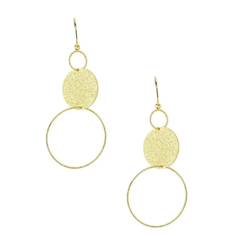 geometric circle drop earrings 2 inch