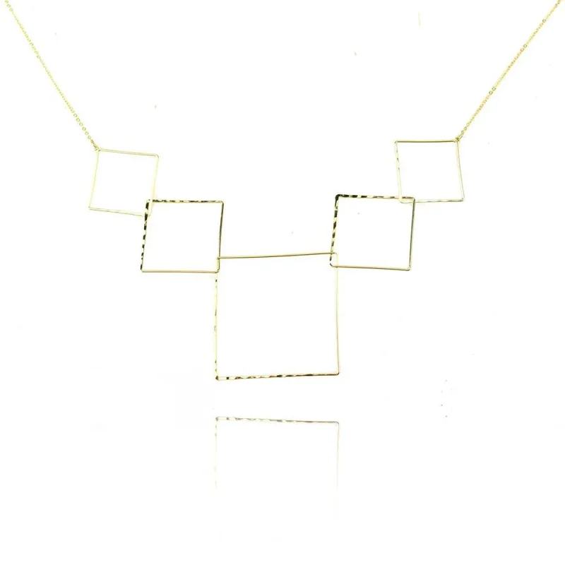 geometric squares necklace 25