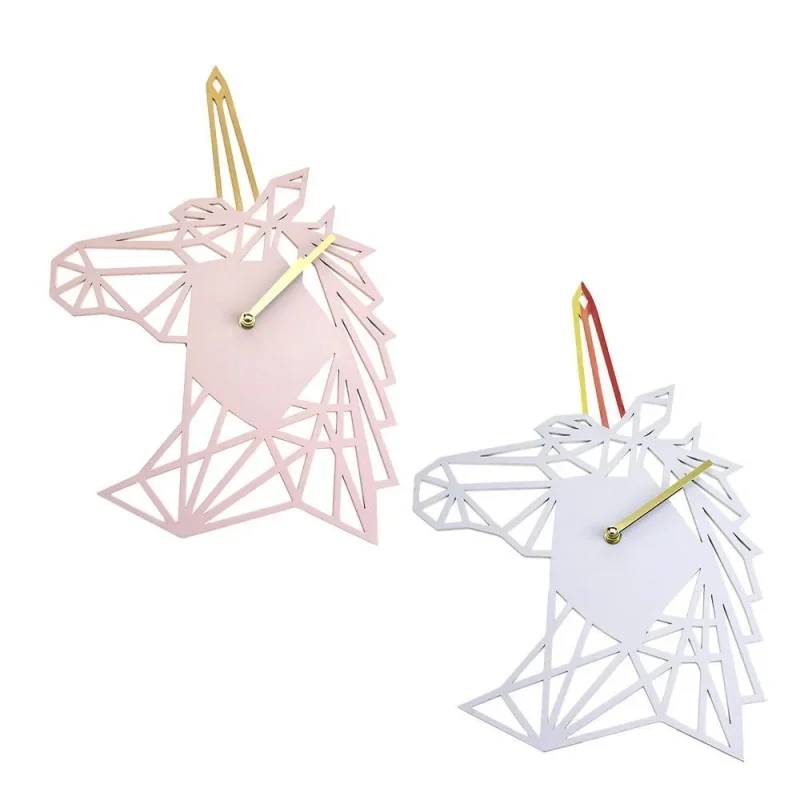 geometric unicorn wall clock 16 5