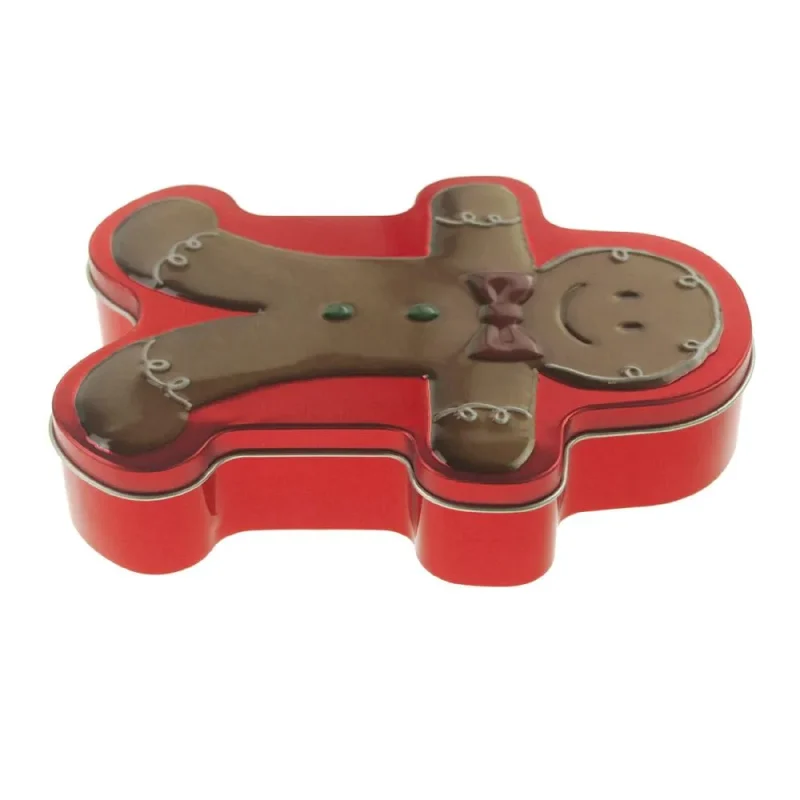 gingerbread man christmas cookie tin 7 inch round