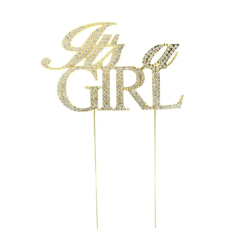 girl celebration rhinestone metal cake topper