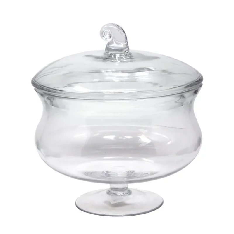 glass apothecary candy jar 9in squat bowl