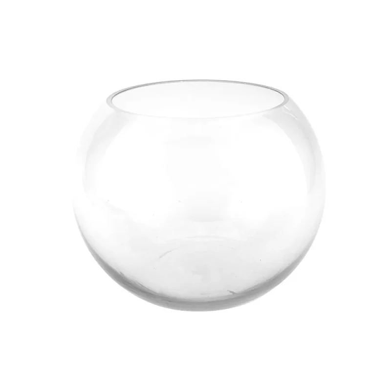 glass bubble fish bowl vase 6 inch diameter