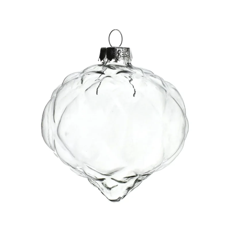 glass diamond onion ornament fillable 3 inch christmas decor