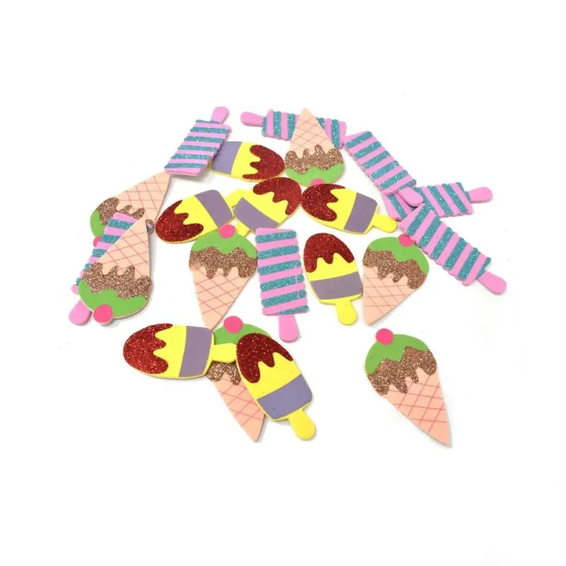 glitter 3d foam stickers for ice cream fun 21 piece set