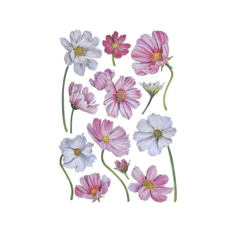 glitter 3d magnolia flower stickers 12 pack