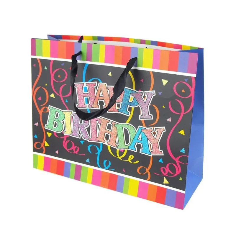 glitter birthday streamers gift bags 10 inch