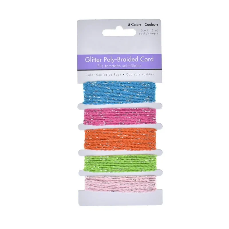 glitter braided cord trim set 5 piece