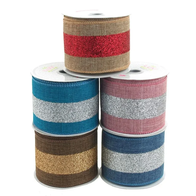 glitter canvas ribbon 2 5 inch 10 yd