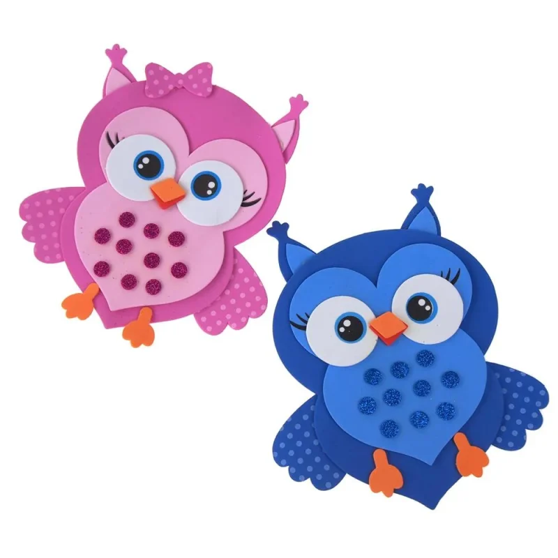 glitter foam owl cutouts 7 5 x 10 pack