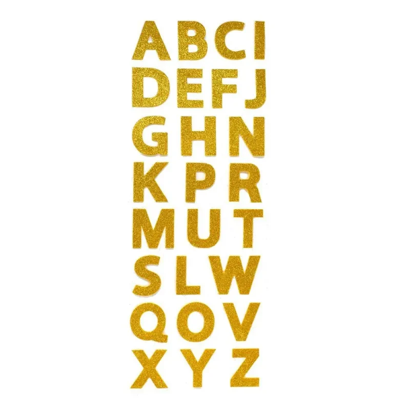 glitter gold alphabet foam stickers 2 inch 26 piece set