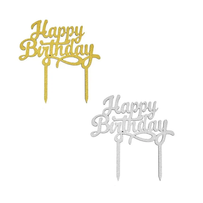 glitter happy birthday cake topper 6 5