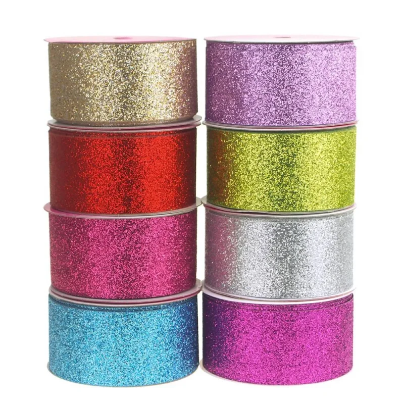 glitter metallic christmas ribbon 1 5 x 4yd