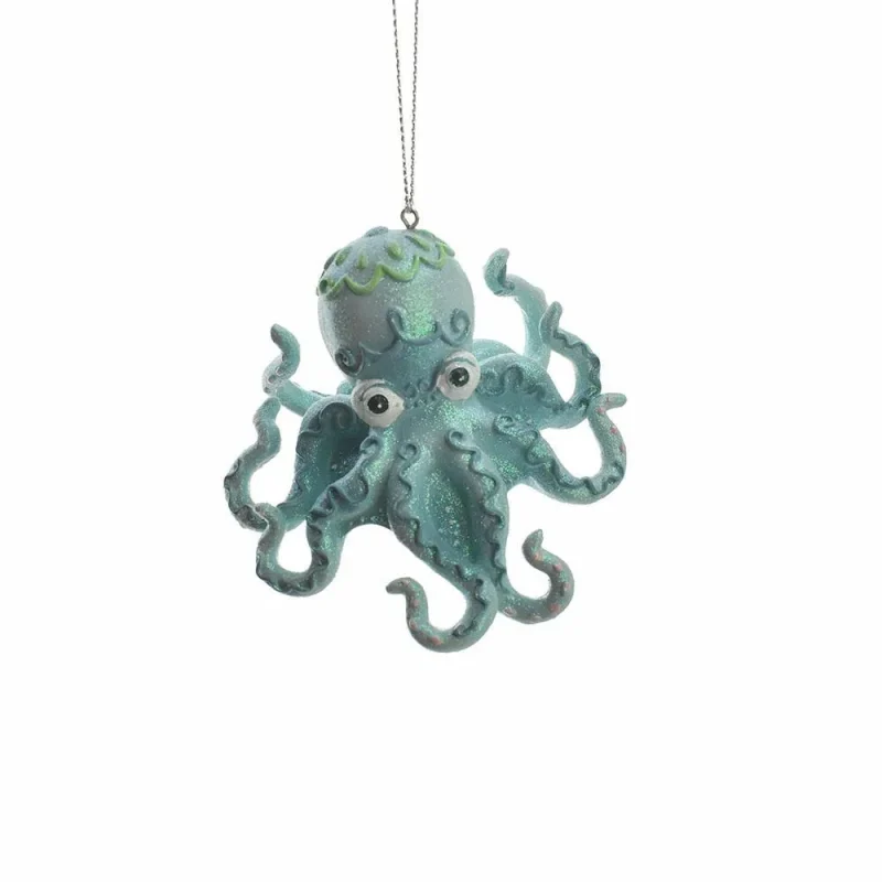 glitter octopus resin christmas ornament 2 25