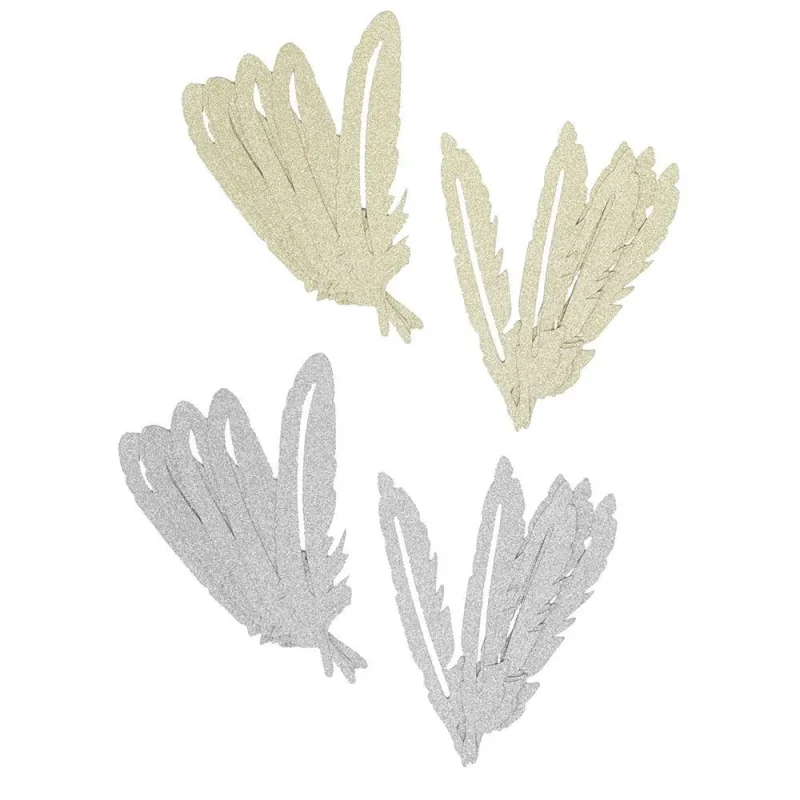 glitter paper feather decorations assorted 20 pcs