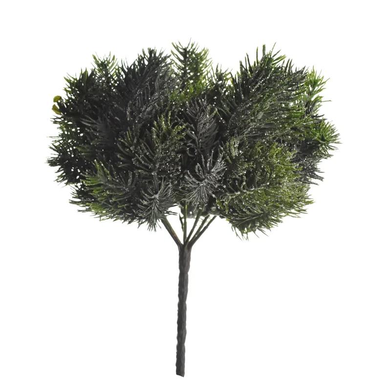 glitter pine bush artificial 13 inch