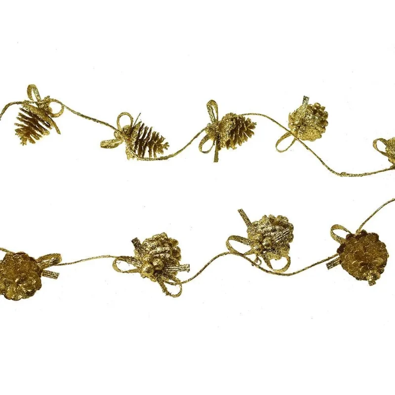 glitter pine cone 6ft garland