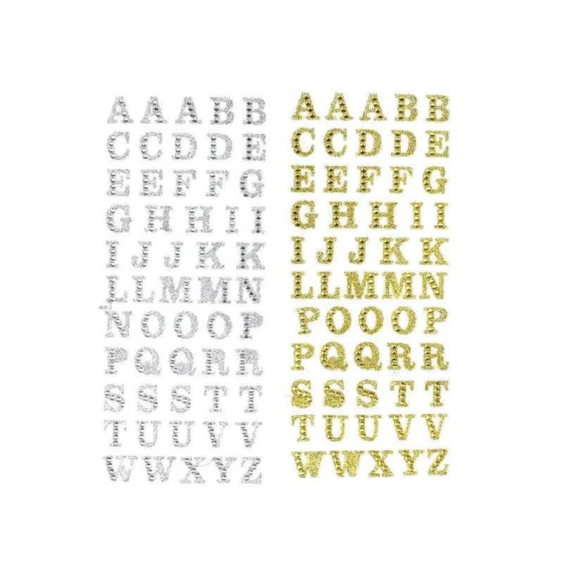 glitter rhinestone alphabet stickers 1 2 inch 55 piece set