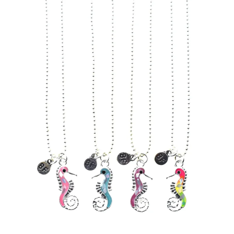 glitter seahorse friendship necklaces 20in 10 pack