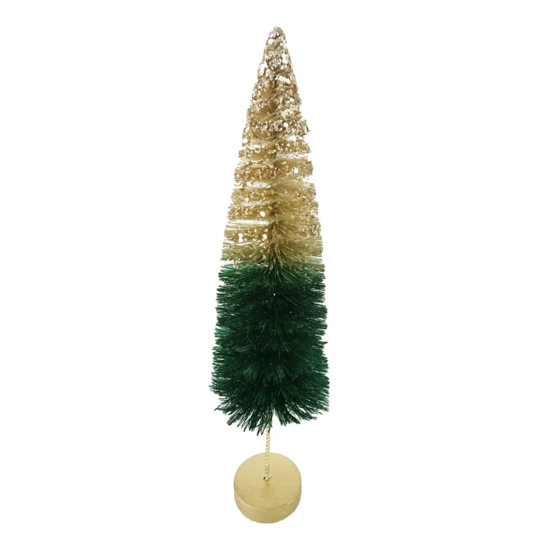 glitter sisal tree 11 inch gold base two toned design