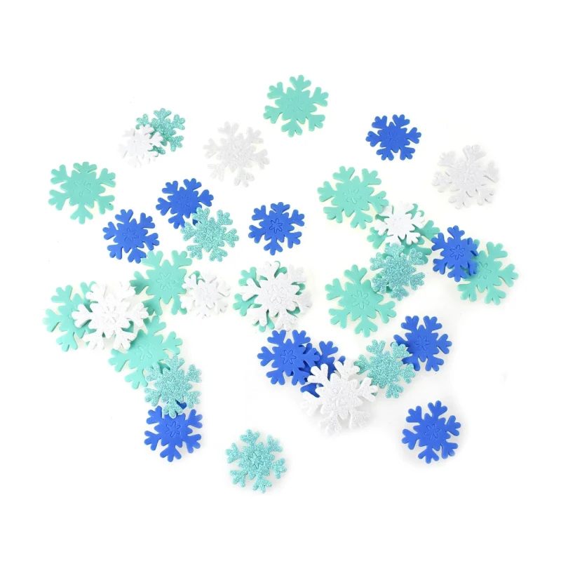 glitter snowflake foam stickers 60 piece variety of sizes