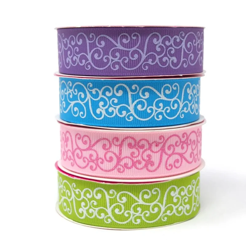 glitter swirl grosgrain ribbon 7 8 x 4 yards