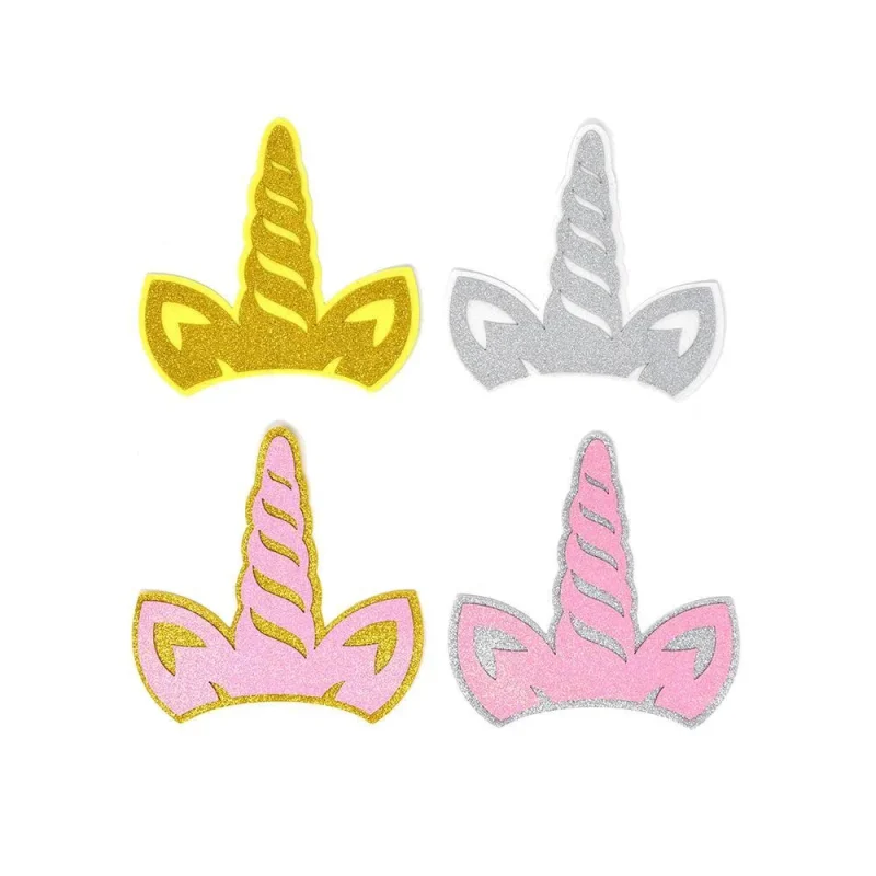 glitter unicorn horn foam cutouts 4 10 pack