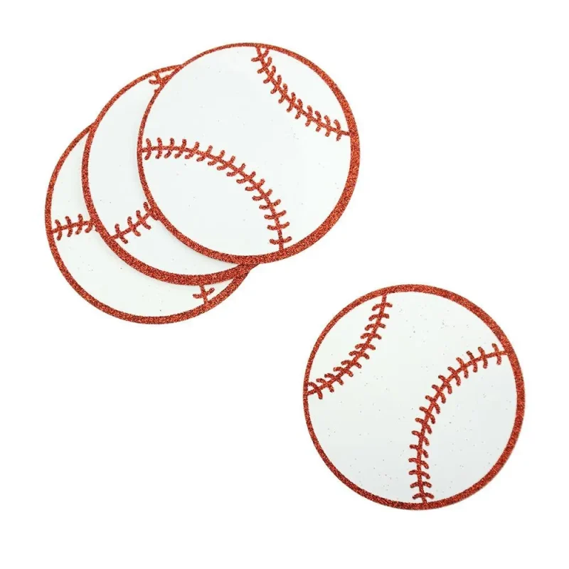 glittered eva foam baseball cutouts 4 1 4 10 pack