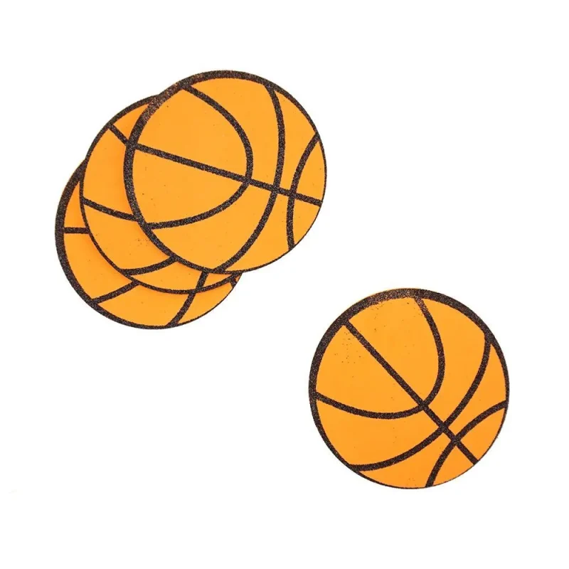 glittered eva foam basketball cutouts 4 25 x 10 pack