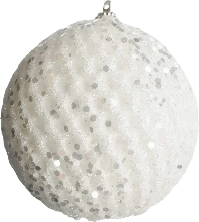 glittered honeycomb ball christmas ornament 4 inch