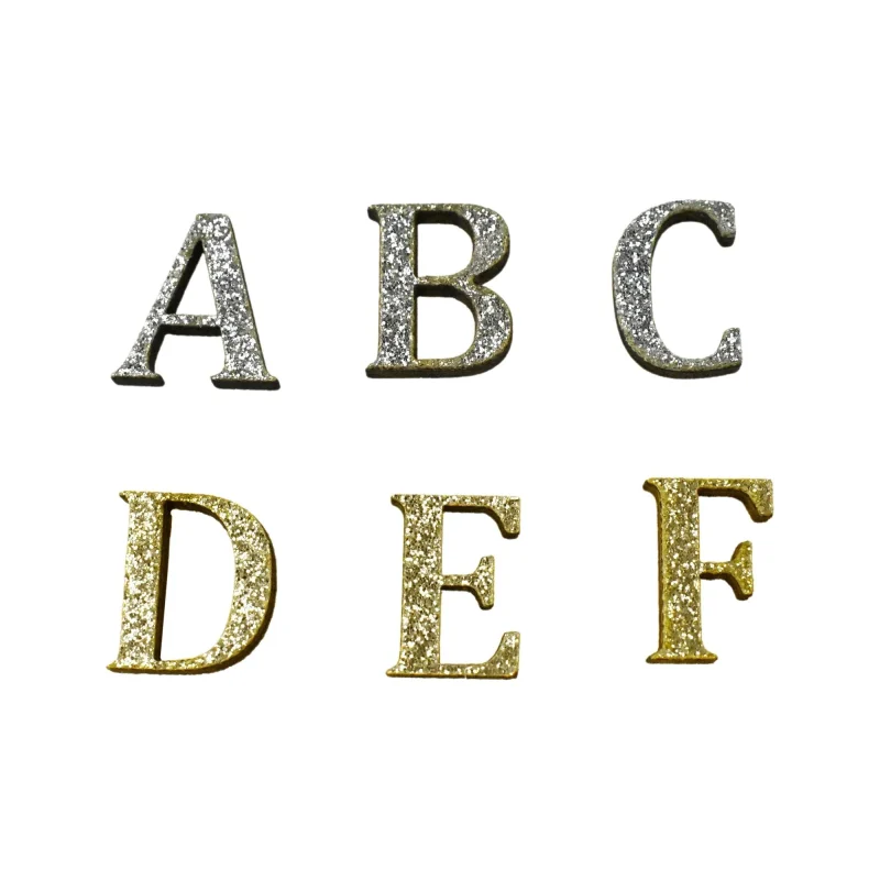 glittered wooden alphabet letters 5 8 inch 78 piece set