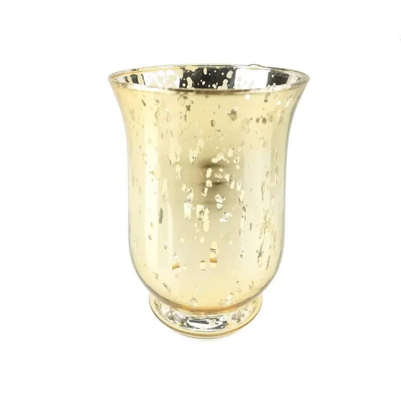 gold 6 inch plastic splatter candle vase holder