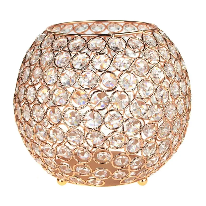 gold 8 inch crystal ball candle holder centerpiece