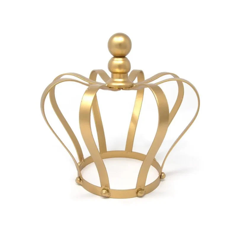 gold 8 inch metal crown cake topper for centerpieces