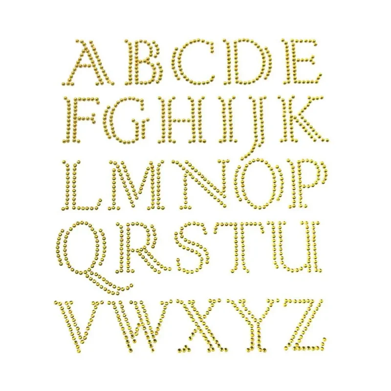 gold alphabet rhinestone stickers 1 inch 26 pack