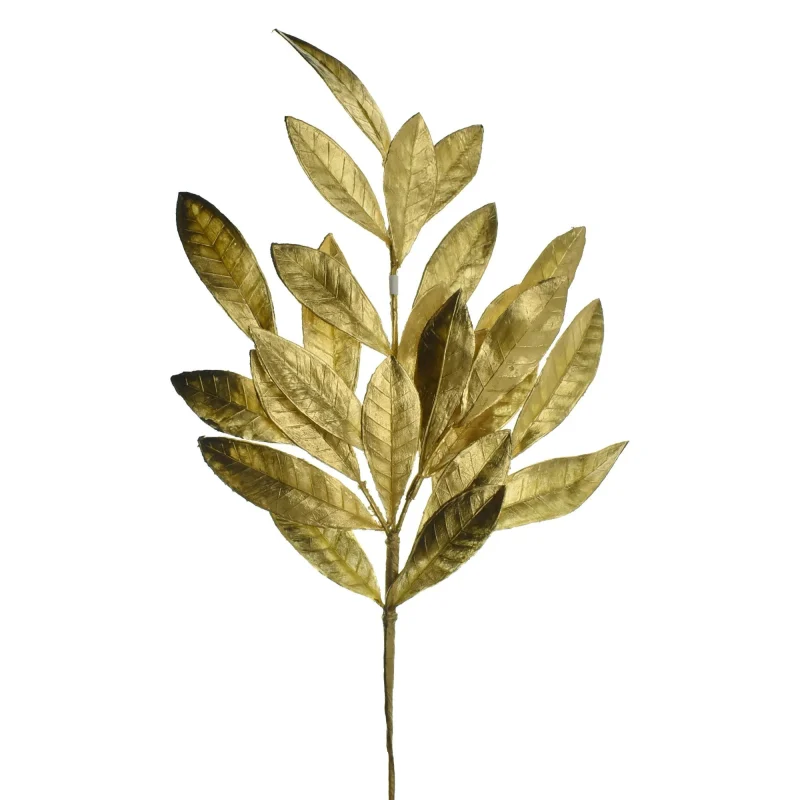 gold artificial bay leaf stem 19 inch