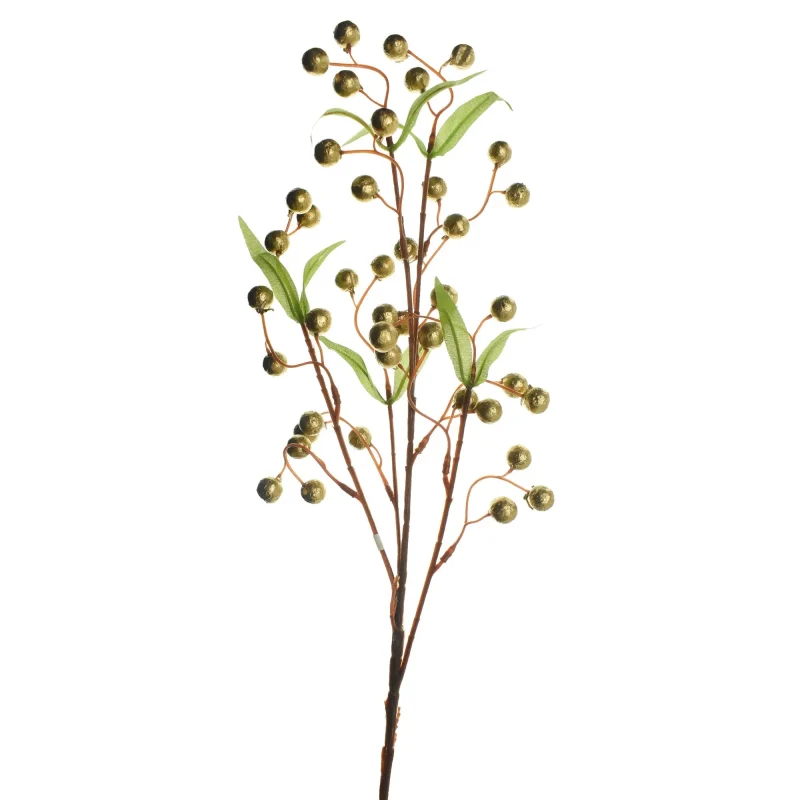 gold artificial berry branch stem 31 inch