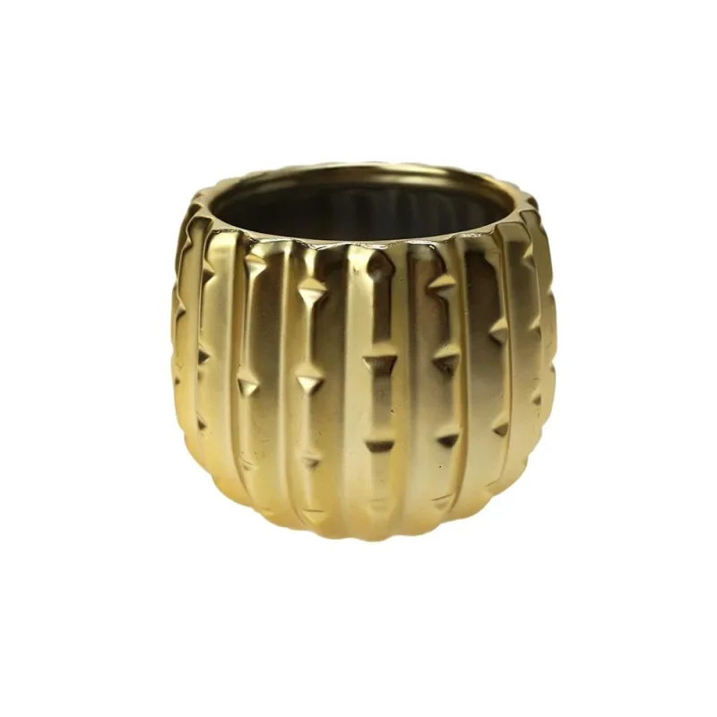 gold cactus matte ceramic pot 3 75 inch