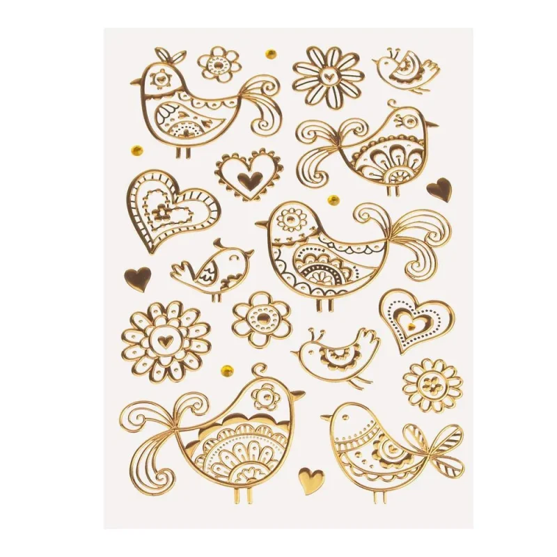 gold chickadee foil stickers 23 pack