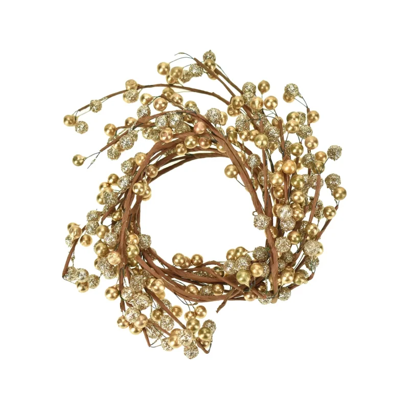 gold christmas berry garland 5ft